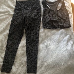 Evolution and Creation Leopard print workout set sports tank & leggings